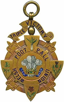 Triple Medal presented to Algernon Frank Hill, celebrated forward and rugby captain for Wales in 1893