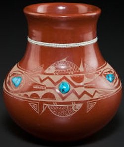 San Ildefonso Etched Redware Jar makes $32,500 at Heritage Auctions